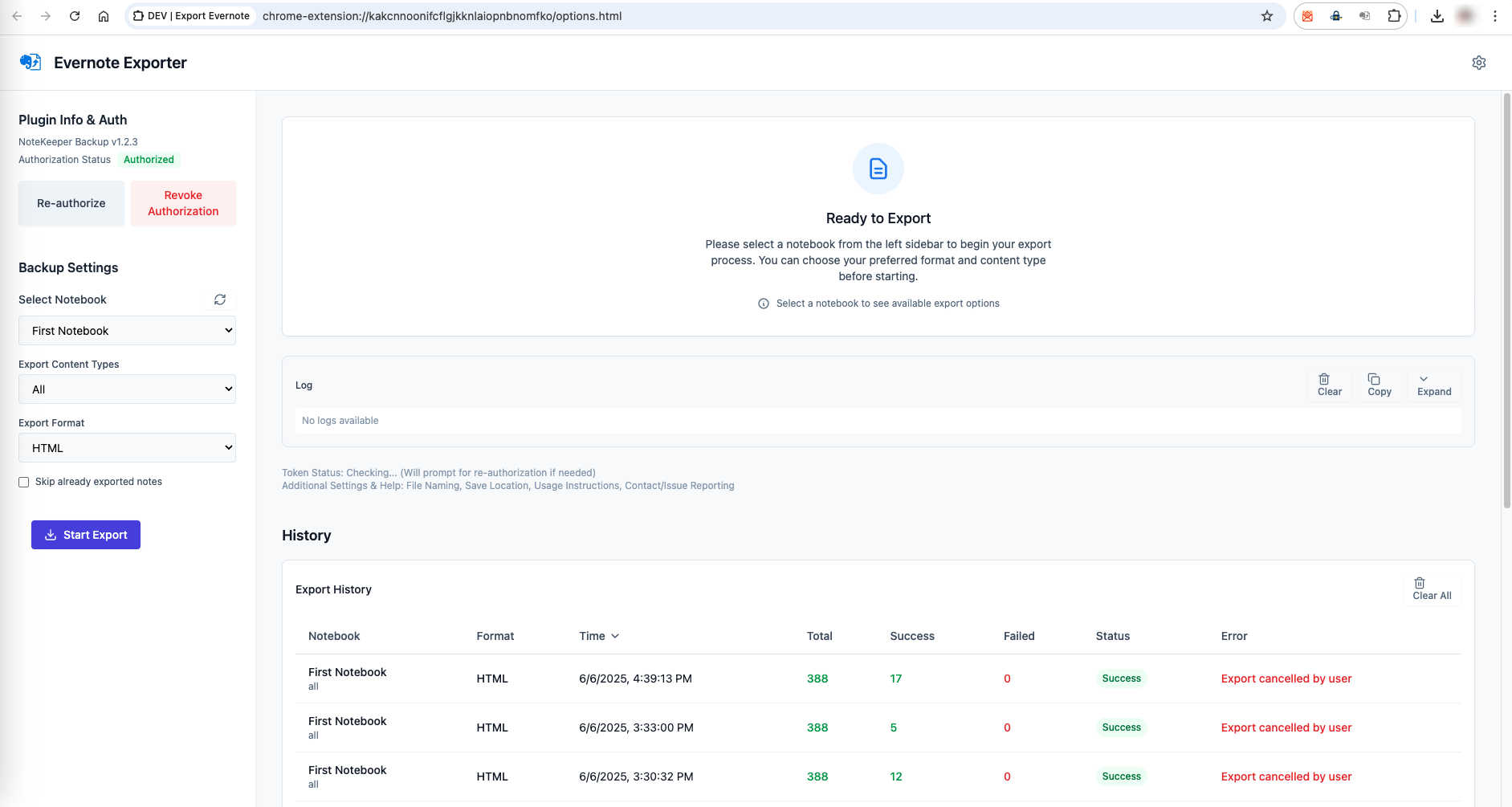 Batch Export Evernote Demo